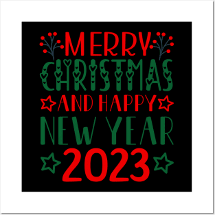 merry christmas and happy new year 2023 Posters and Art